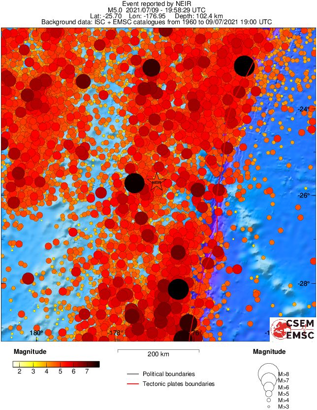 regional magnitude historical seismicity