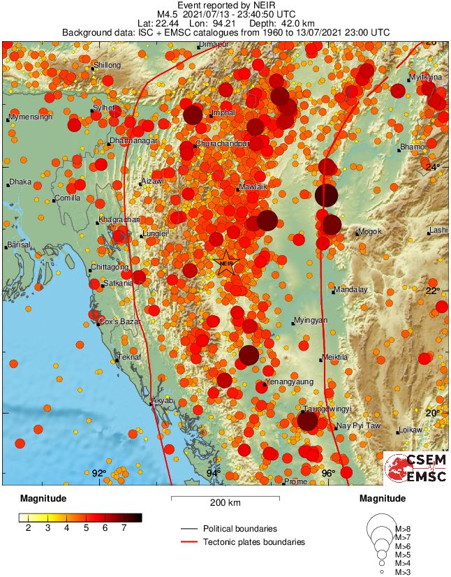 regional magnitude historical seismicity