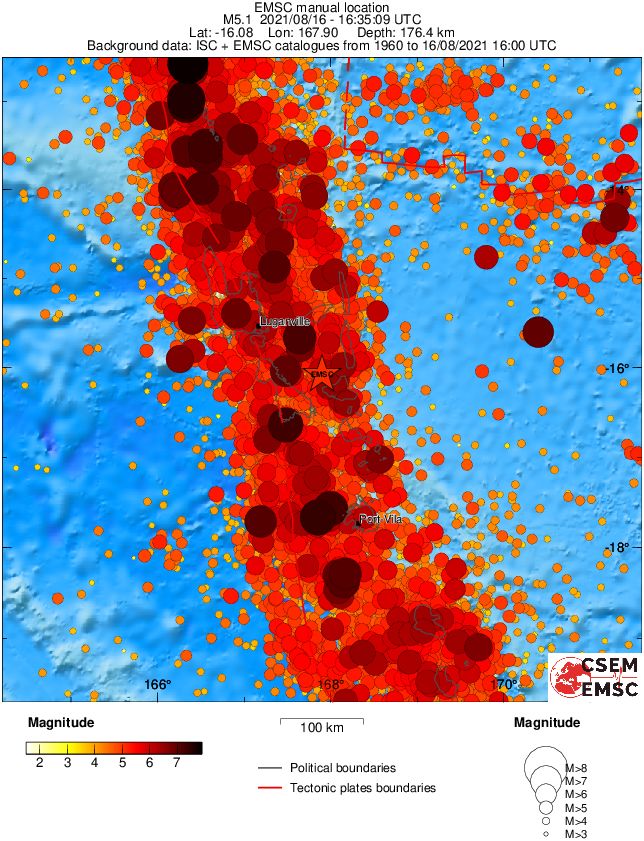 regional magnitude historical seismicity