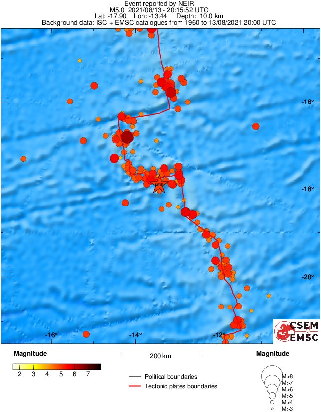 regional magnitude historical seismicity