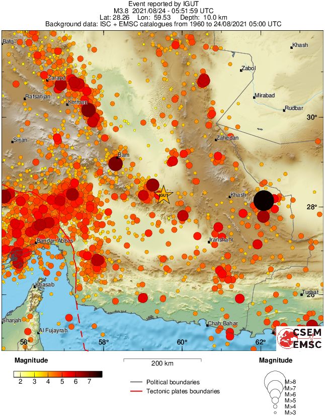 regional magnitude historical seismicity