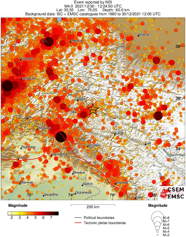 regional magnitude historical seismicity