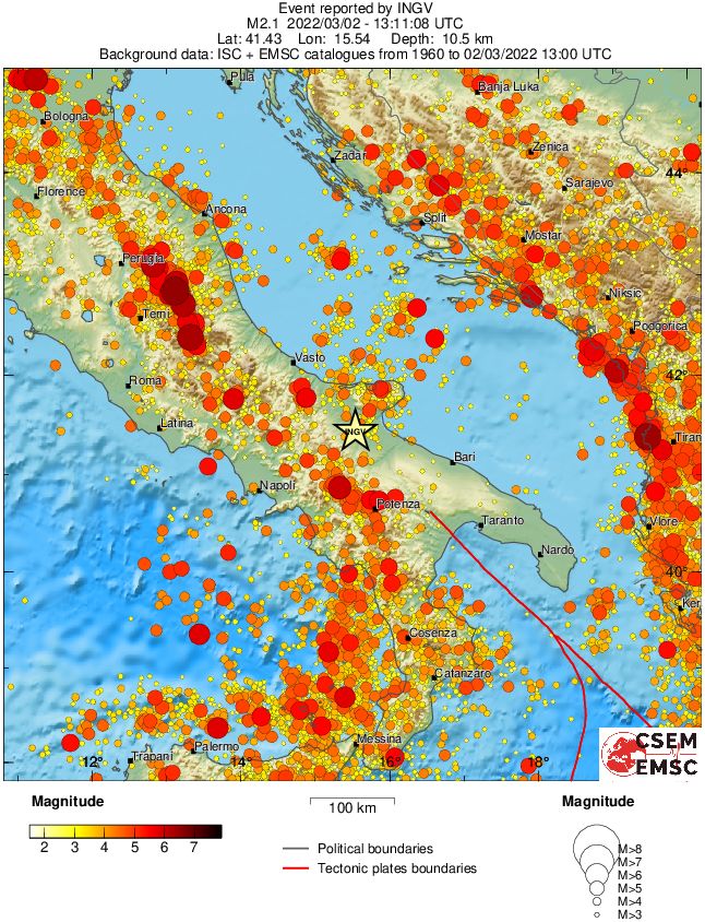 regional magnitude historical seismicity