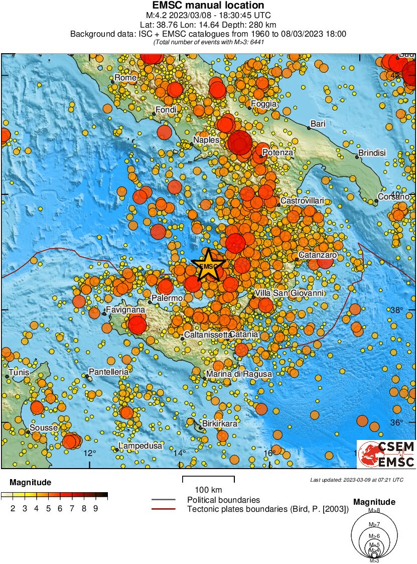 regional magnitude historical seismicity