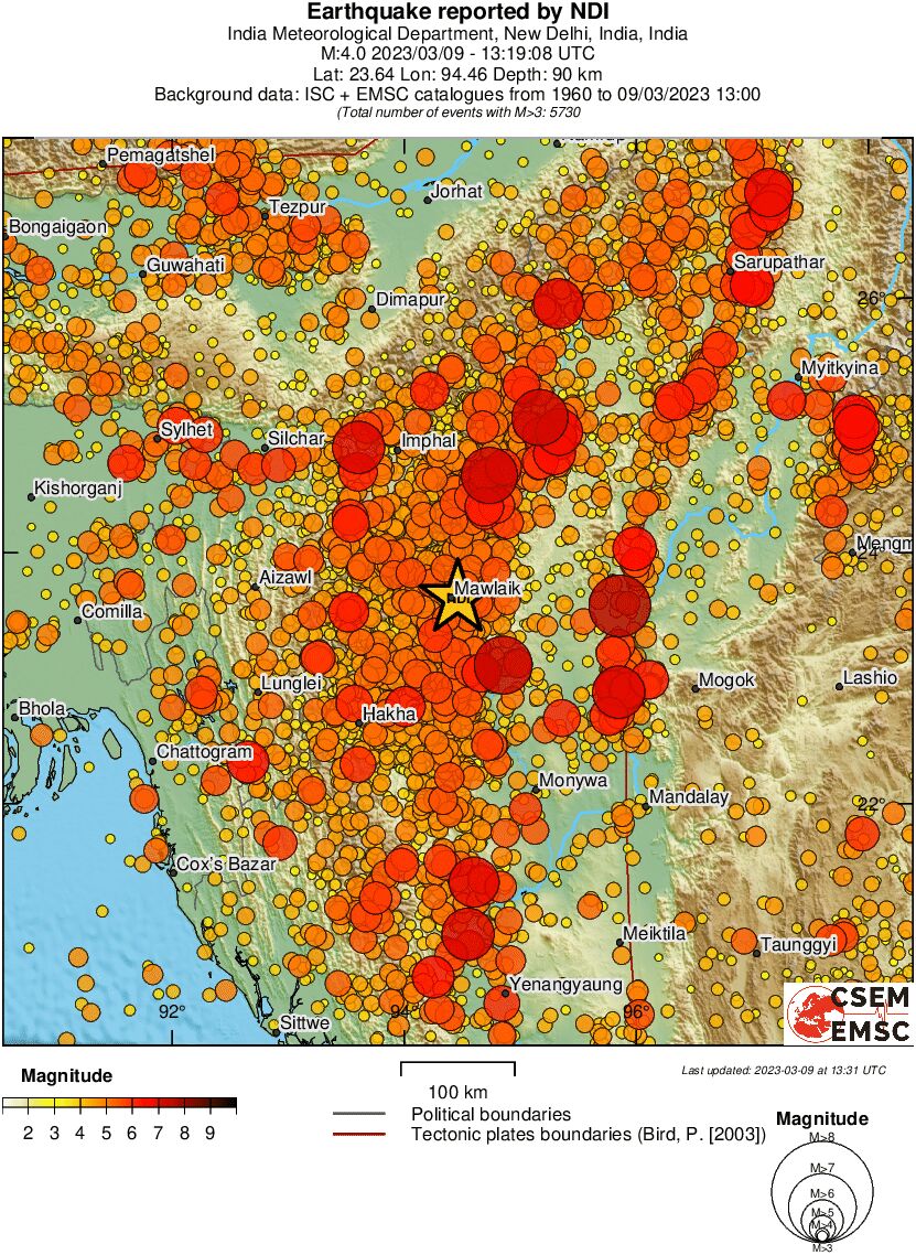 regional magnitude historical seismicity