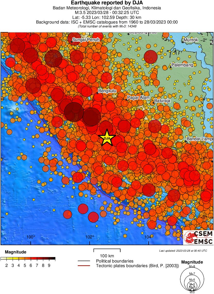regional magnitude historical seismicity