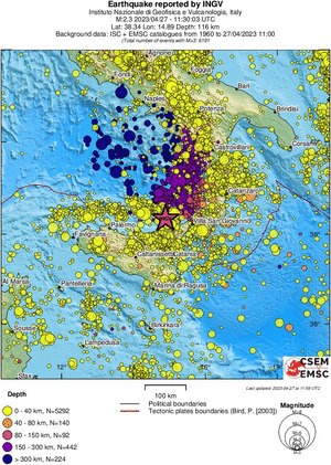regional historical seismicity
