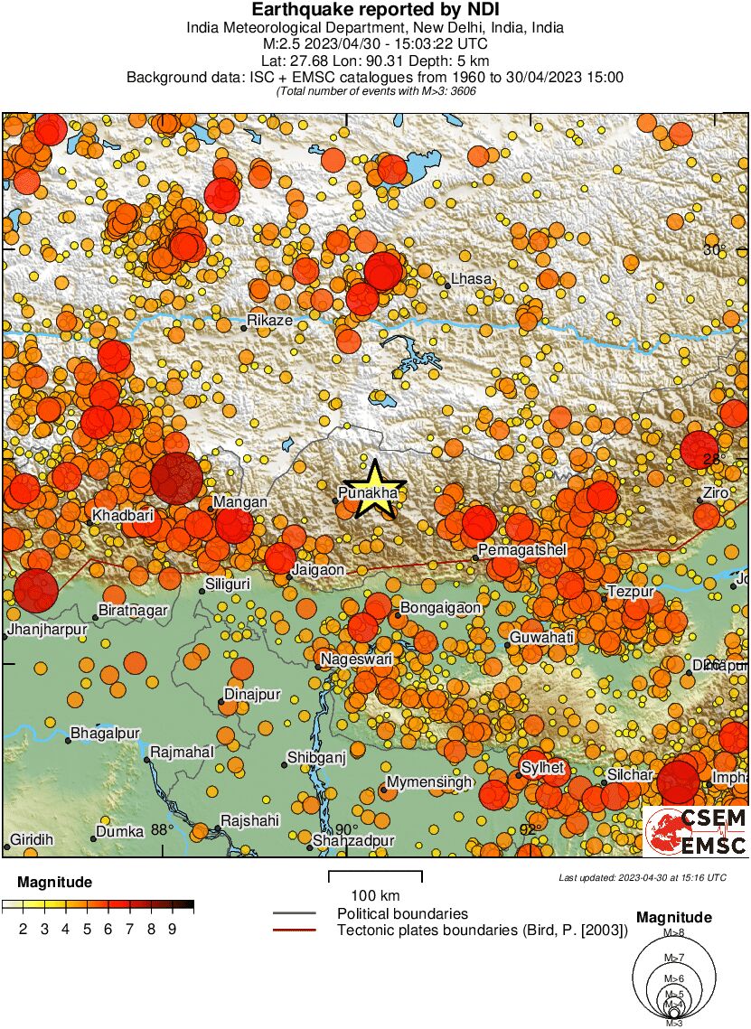 regional magnitude historical seismicity