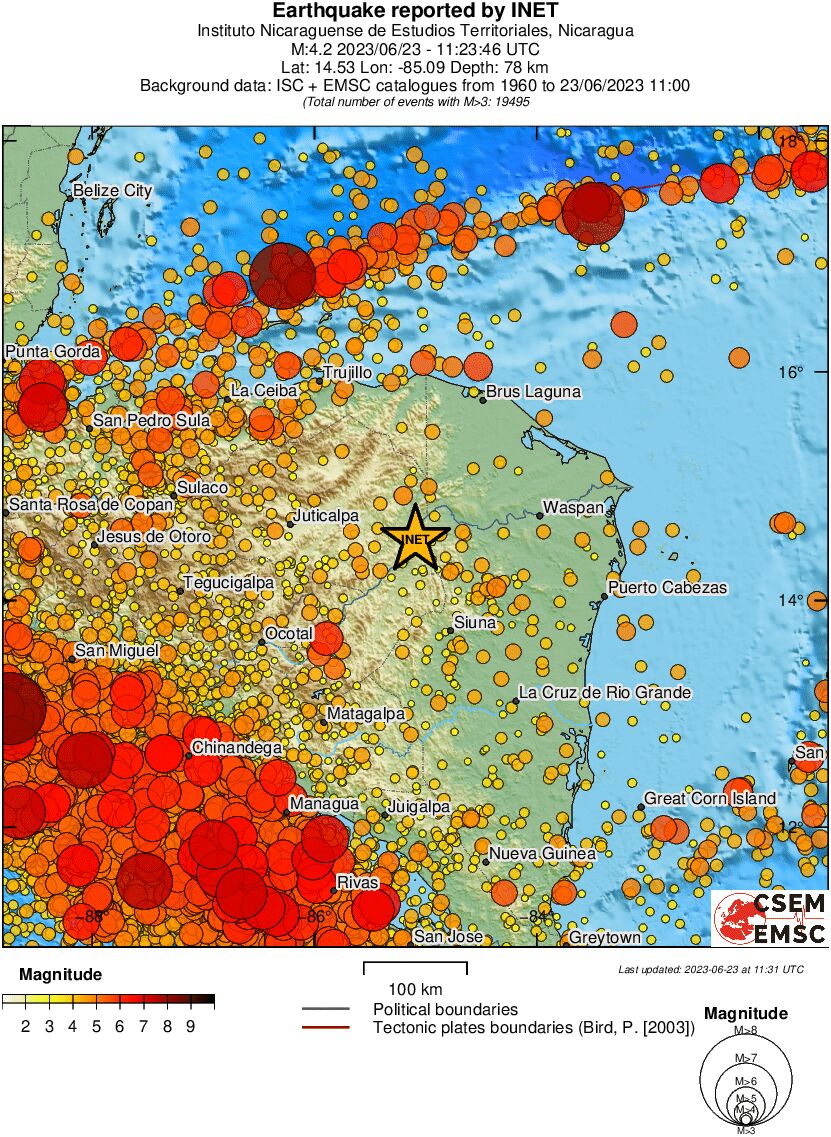 regional magnitude historical seismicity