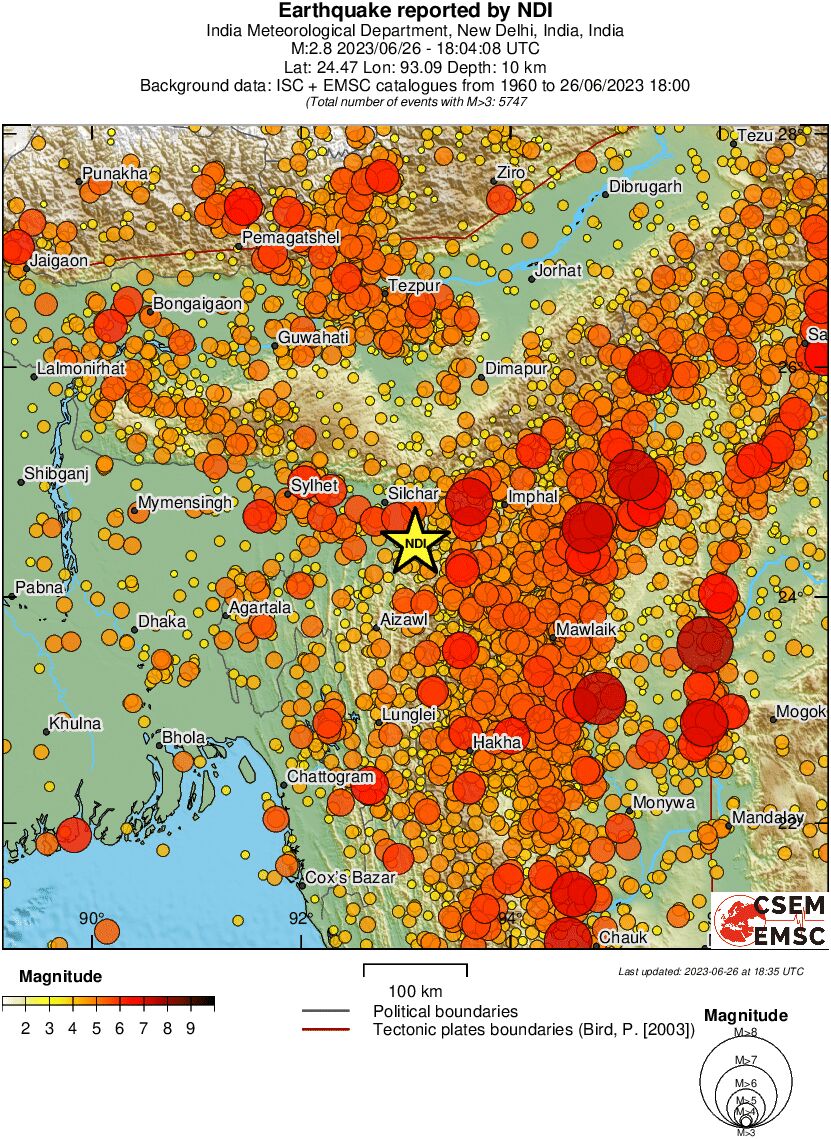 regional magnitude historical seismicity