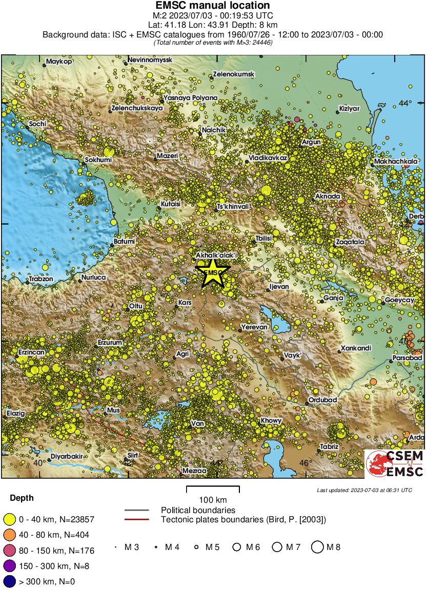 regional historical seismicity