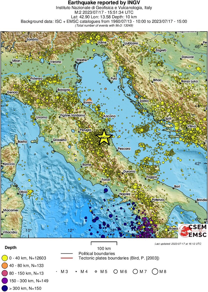 regional historical seismicity