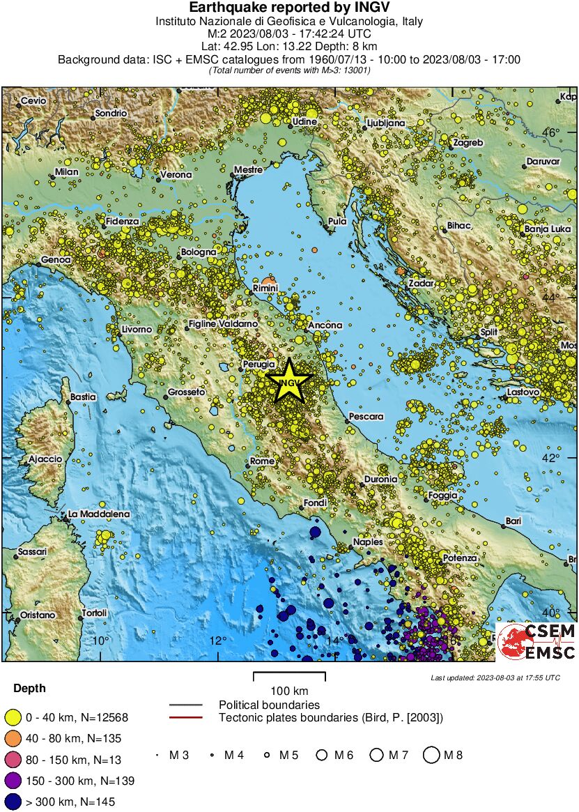 regional historical seismicity