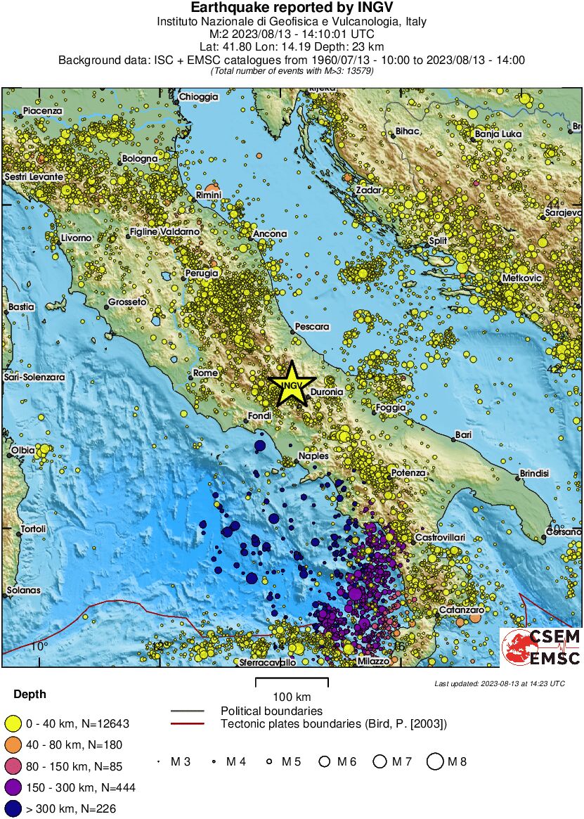 regional historical seismicity