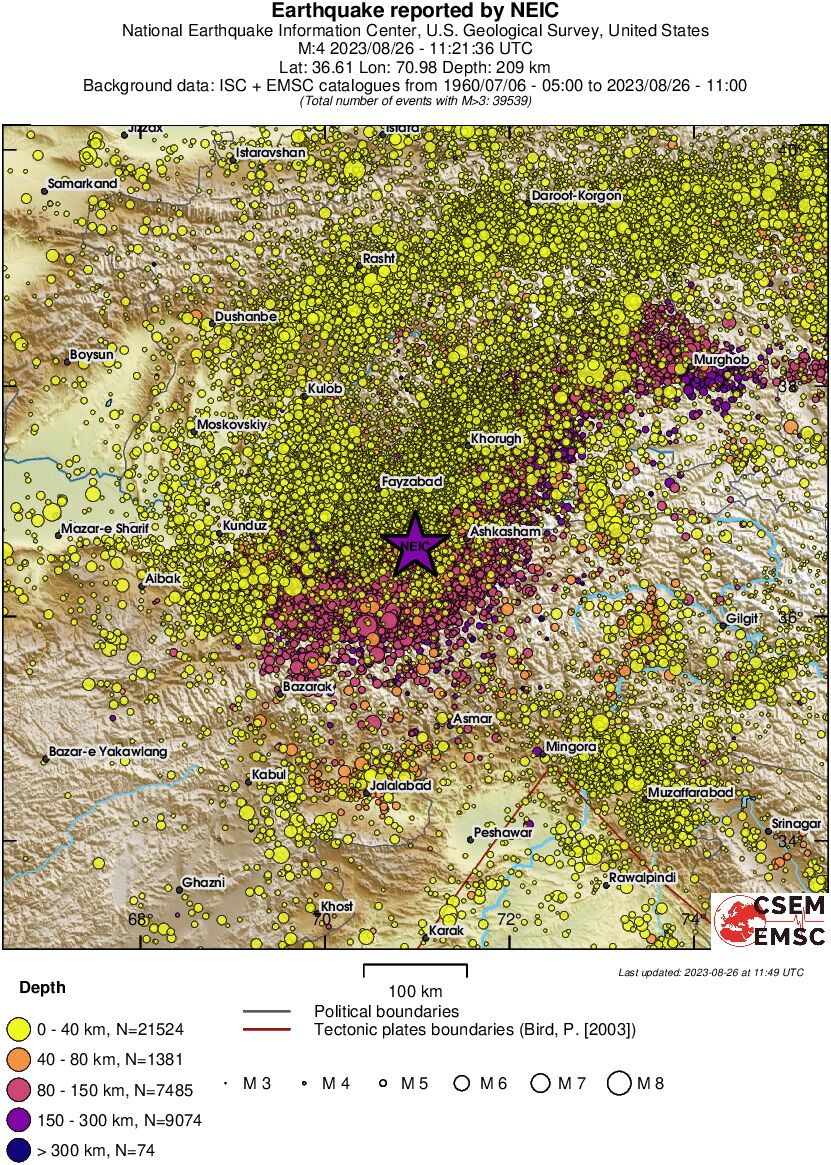 regional historical seismicity