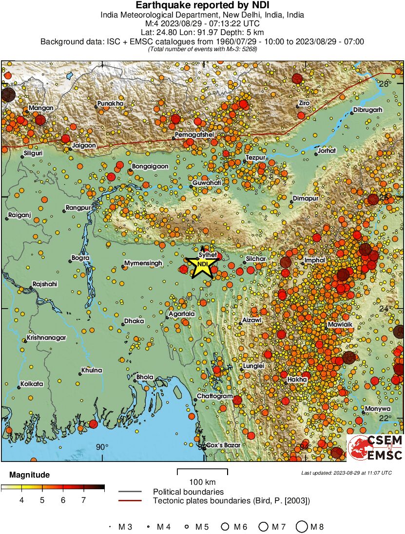 regional magnitude historical seismicity