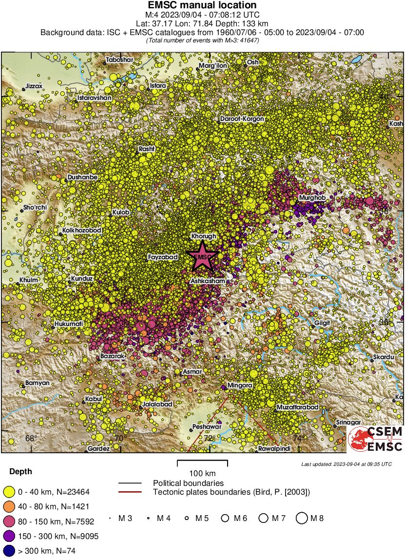 regional historical seismicity