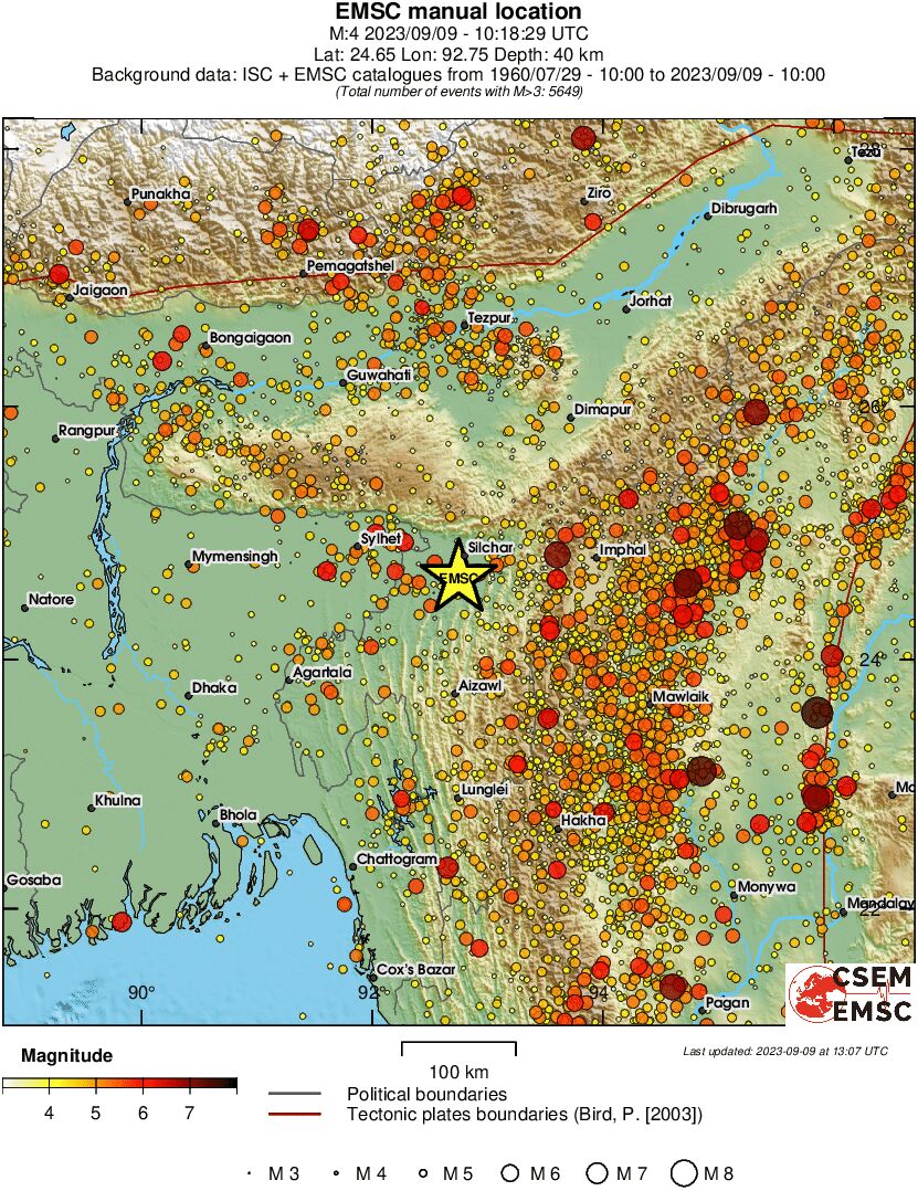regional magnitude historical seismicity