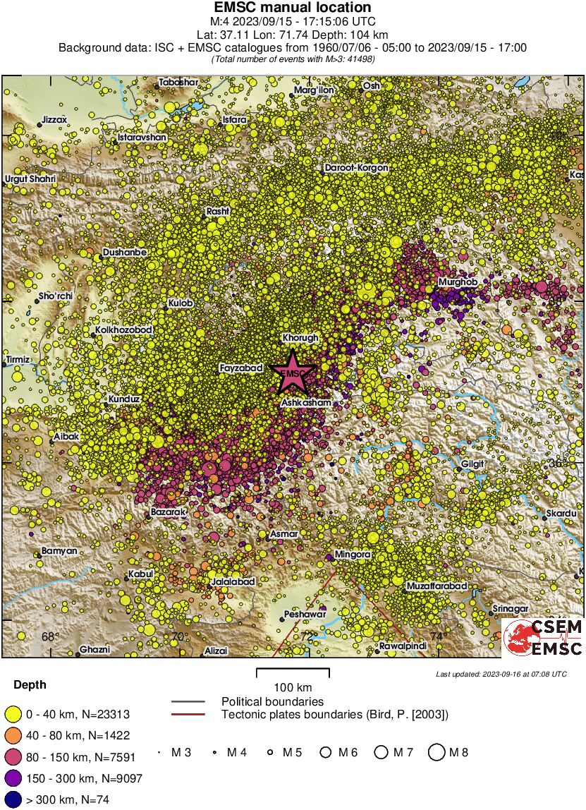 regional historical seismicity