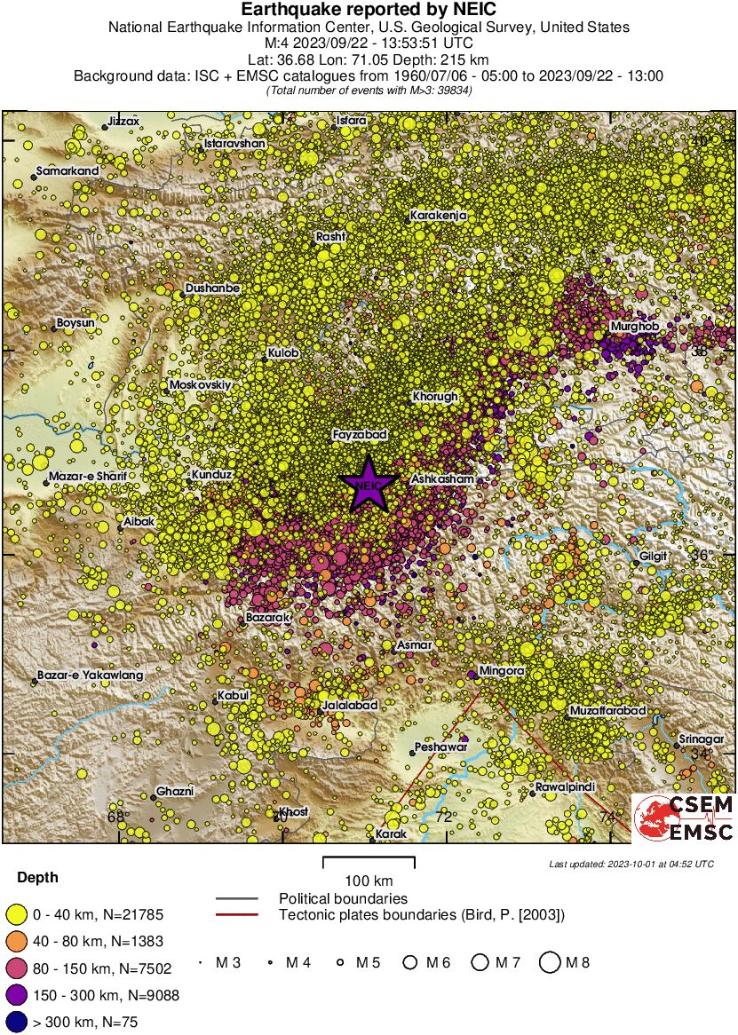 regional historical seismicity