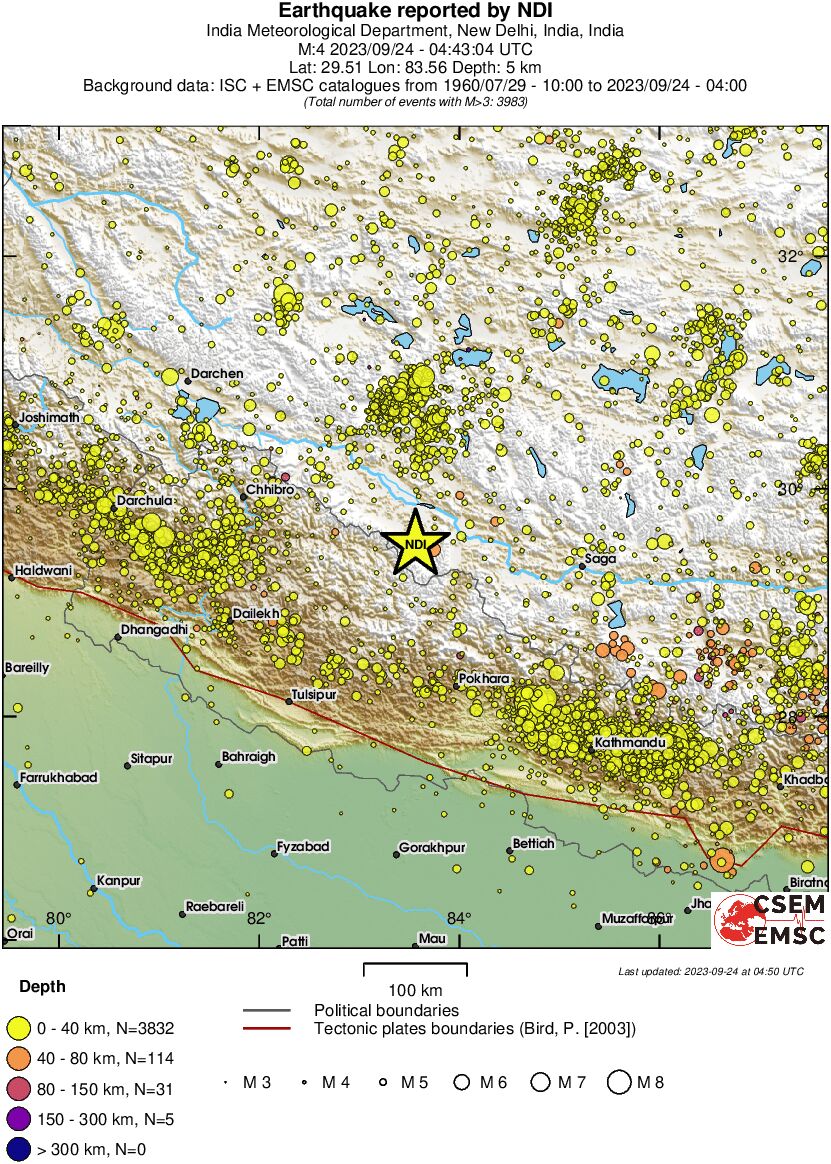 regional historical seismicity