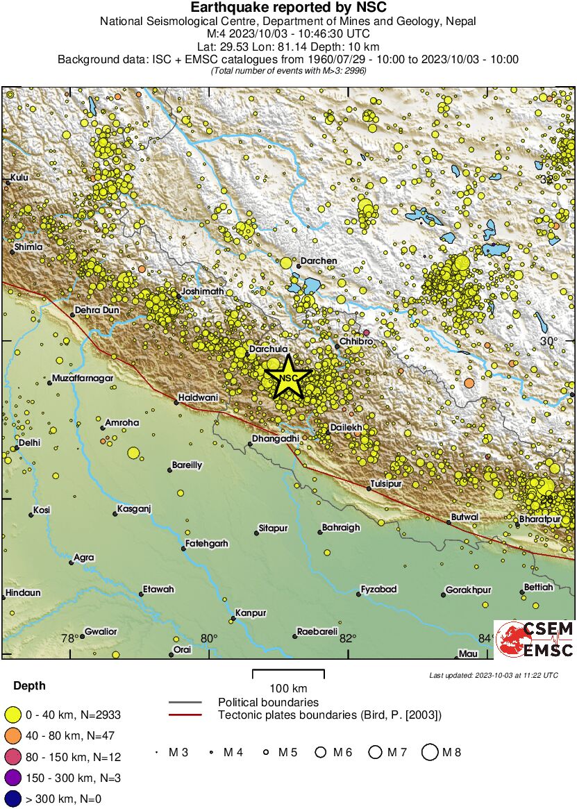 regional historical seismicity
