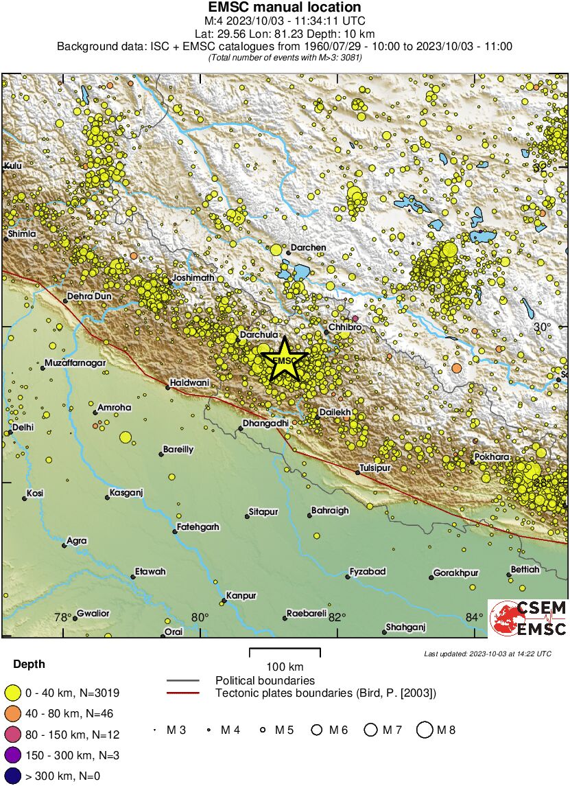regional historical seismicity
