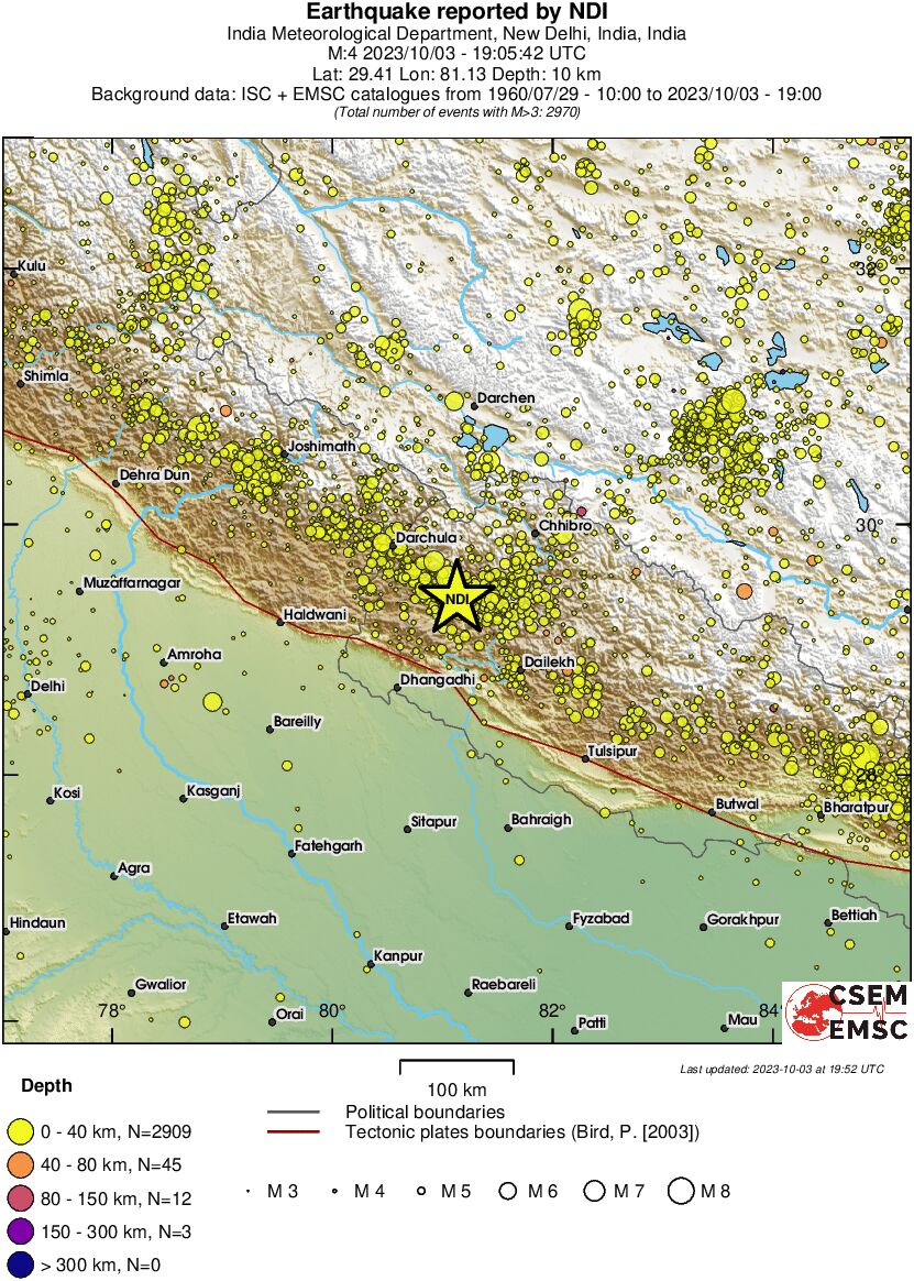 regional historical seismicity