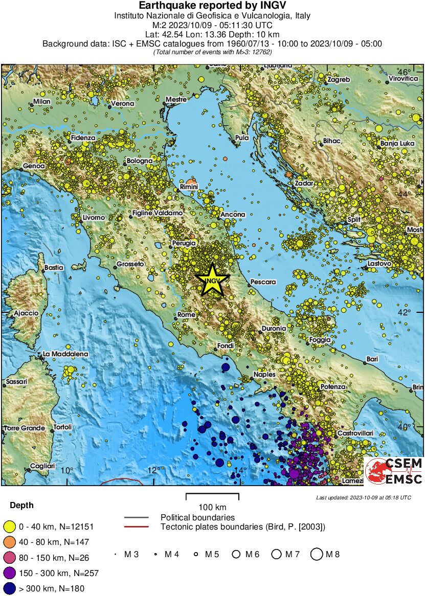 regional historical seismicity