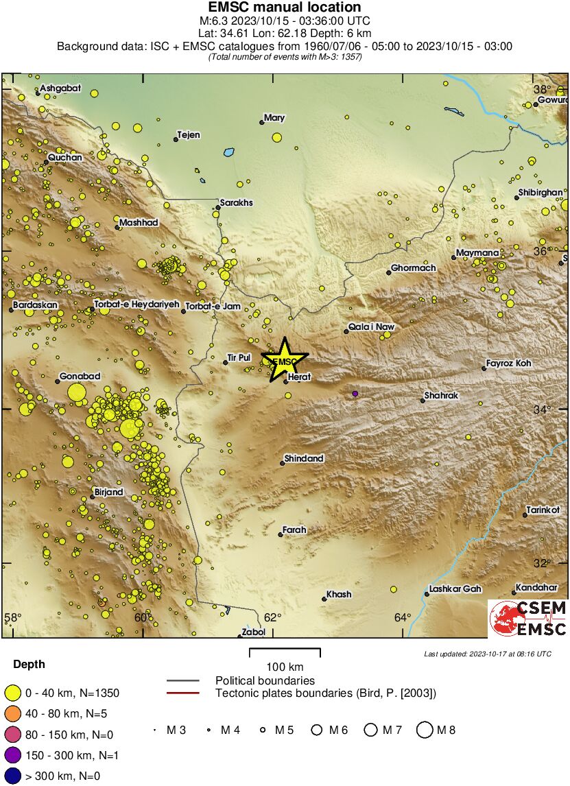 regional historical seismicity