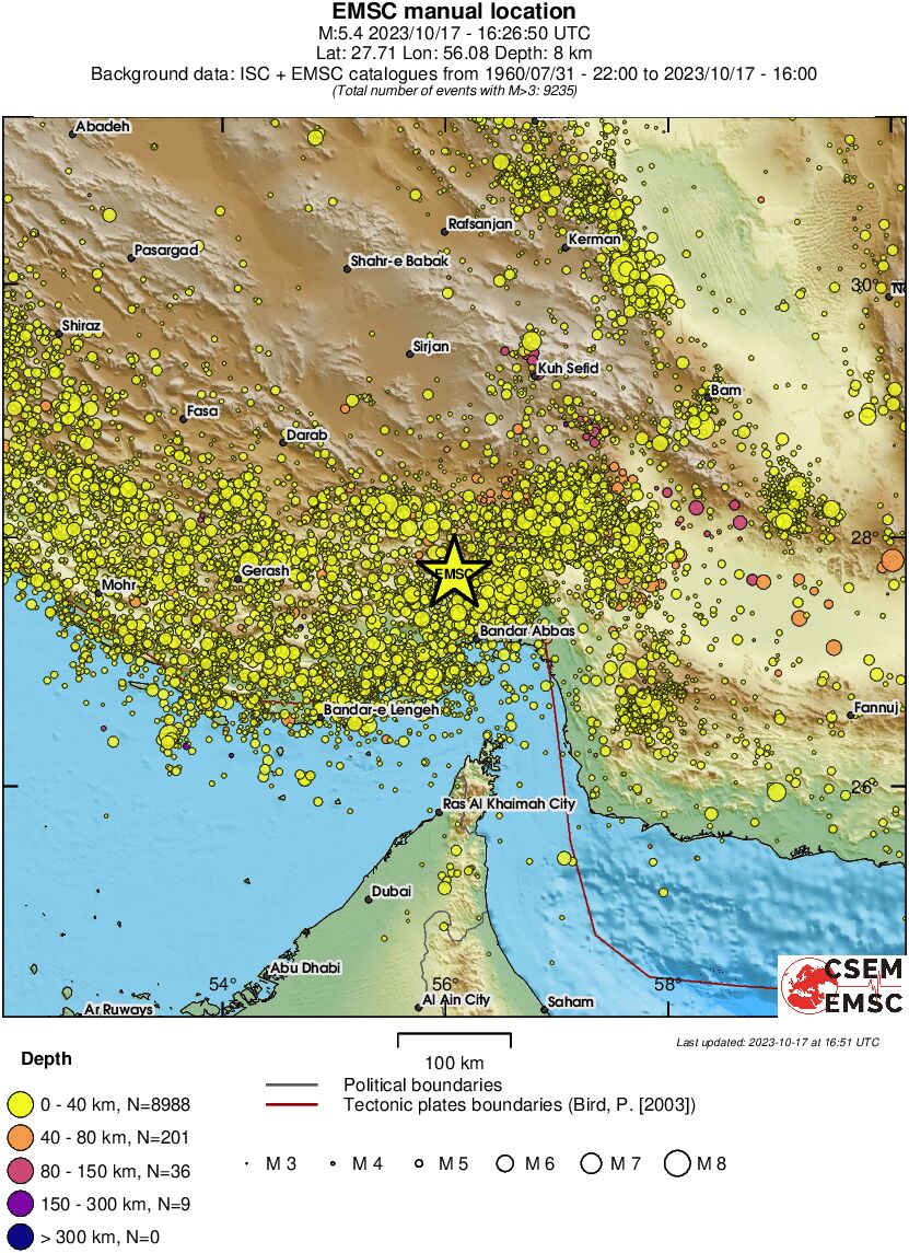 regional historical seismicity