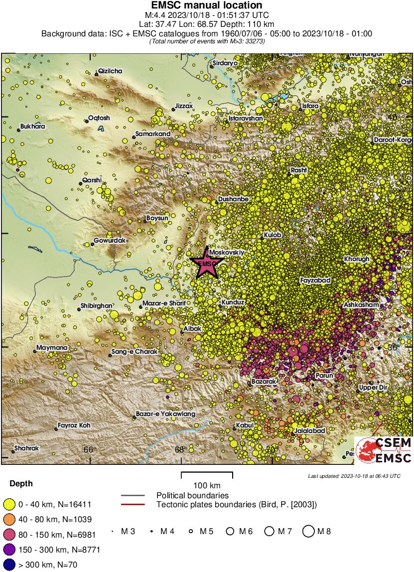 regional historical seismicity