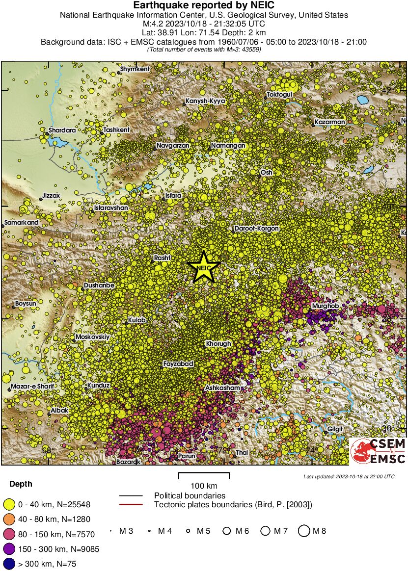 regional historical seismicity