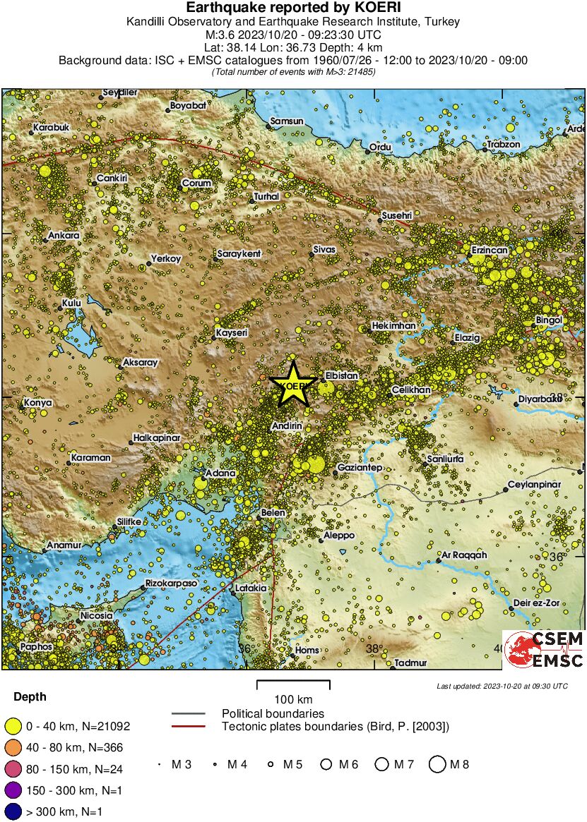 regional historical seismicity