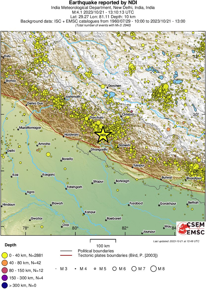 regional historical seismicity