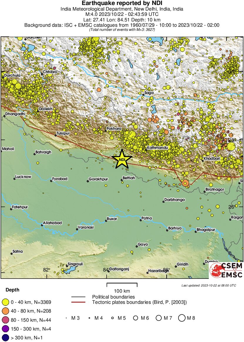 regional historical seismicity