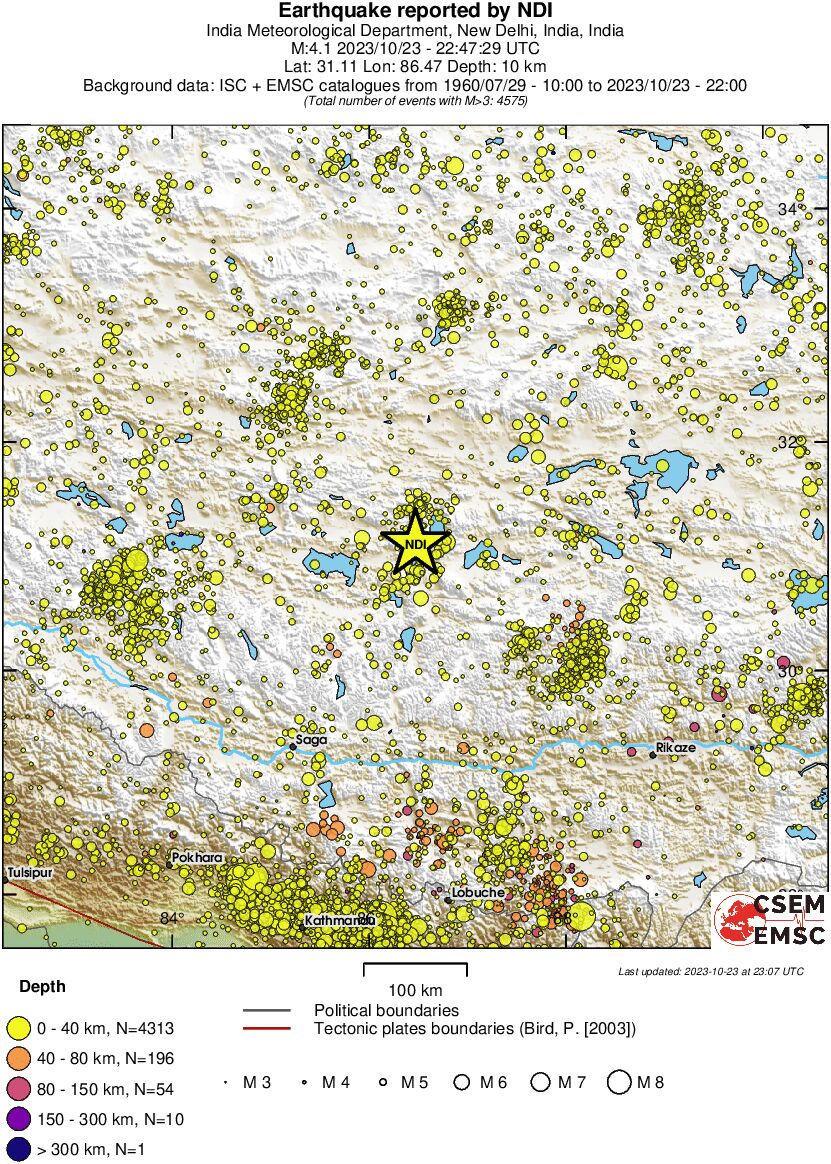 regional historical seismicity