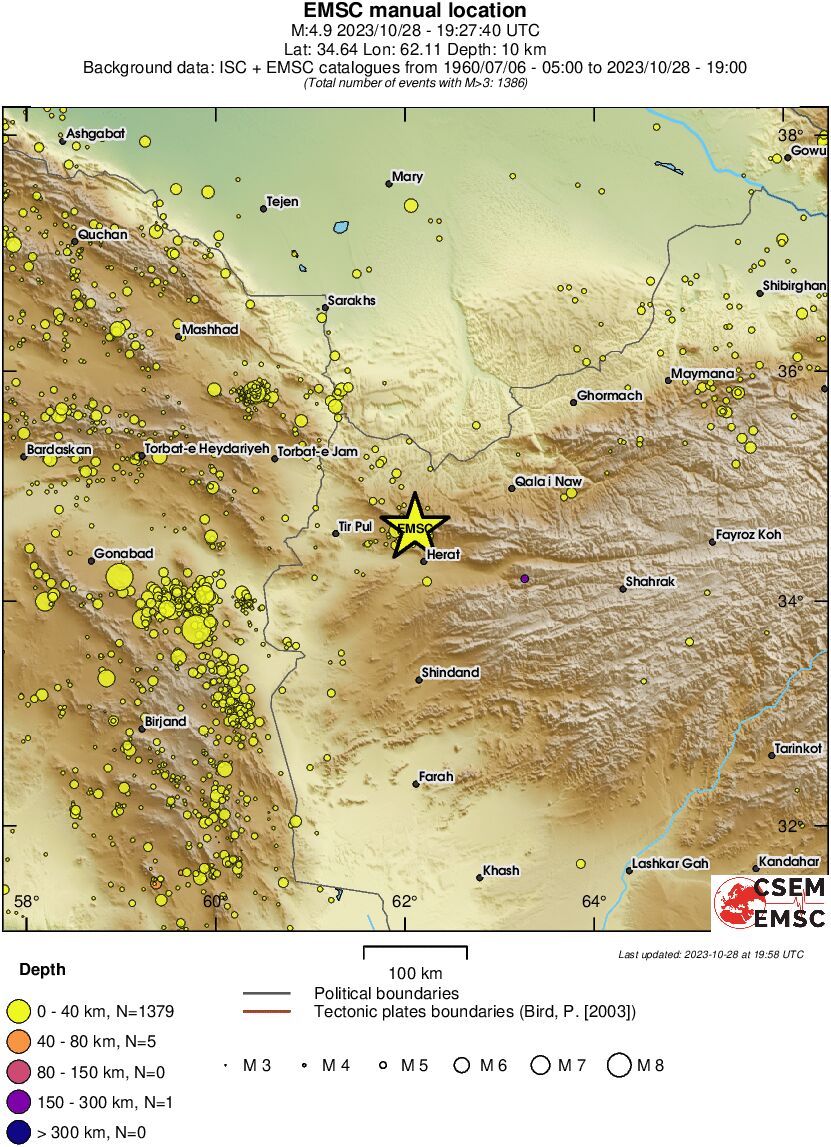 regional historical seismicity