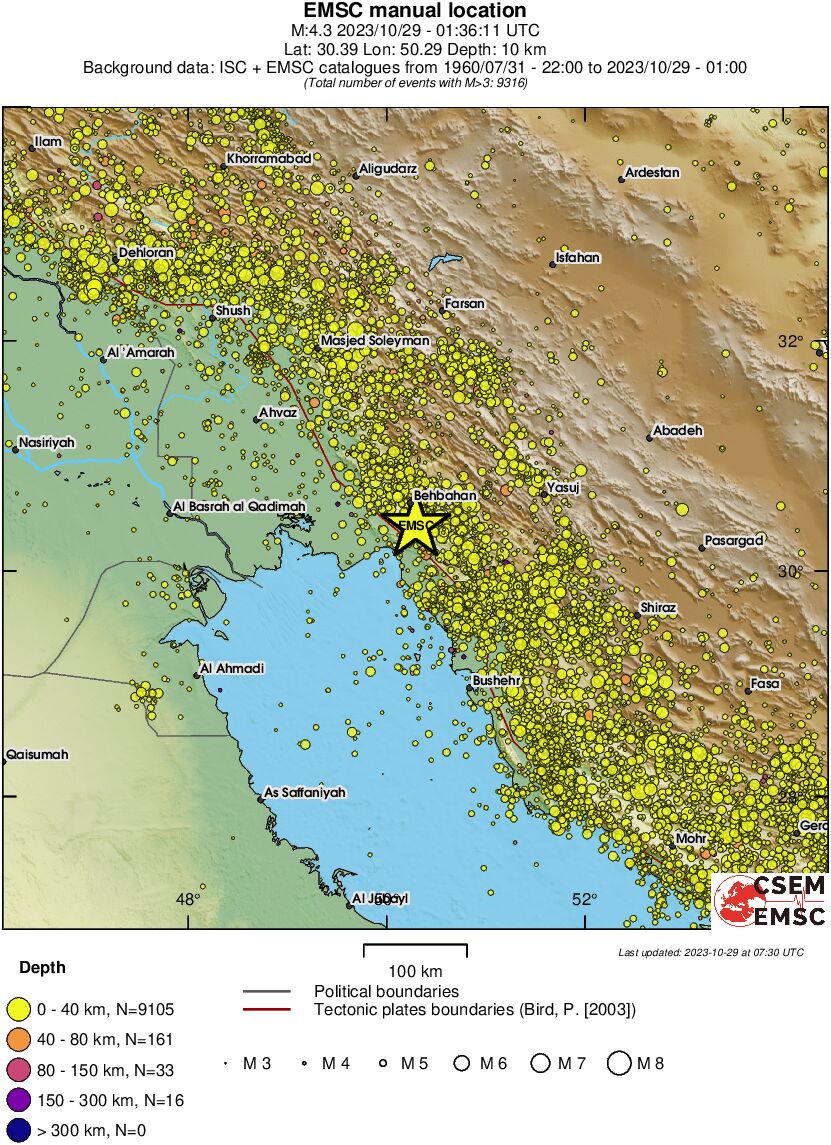 regional historical seismicity