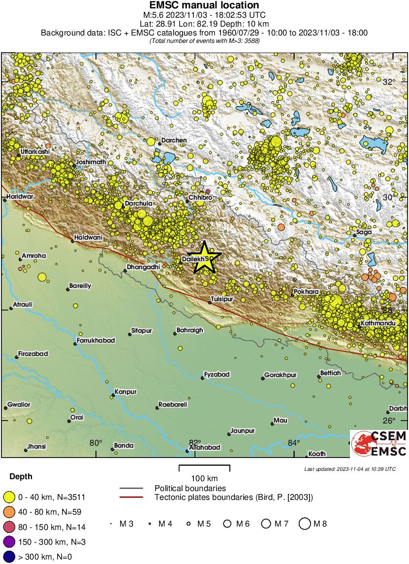 regional historical seismicity