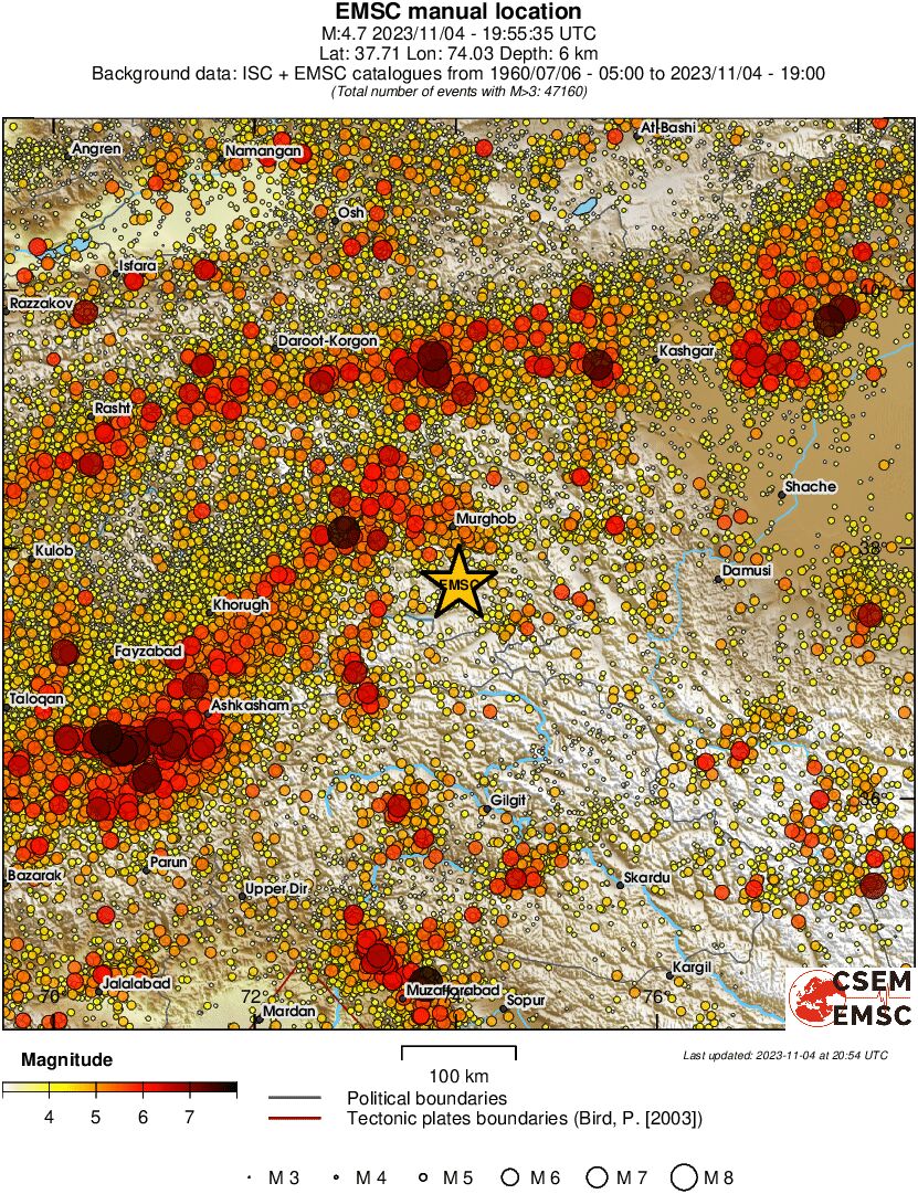 regional magnitude historical seismicity