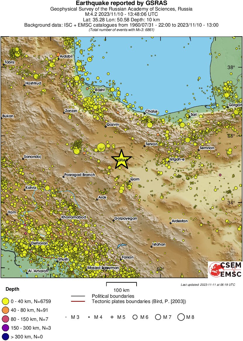 regional historical seismicity