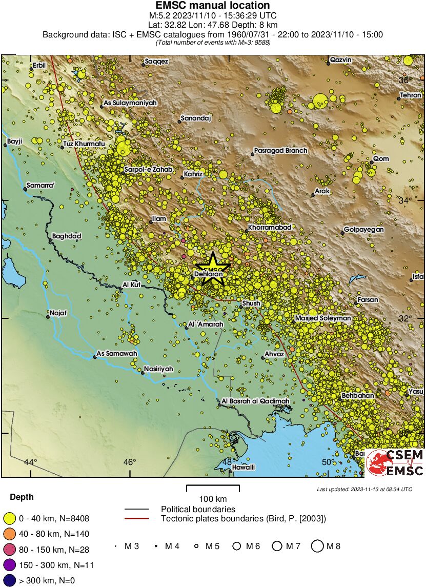 regional historical seismicity