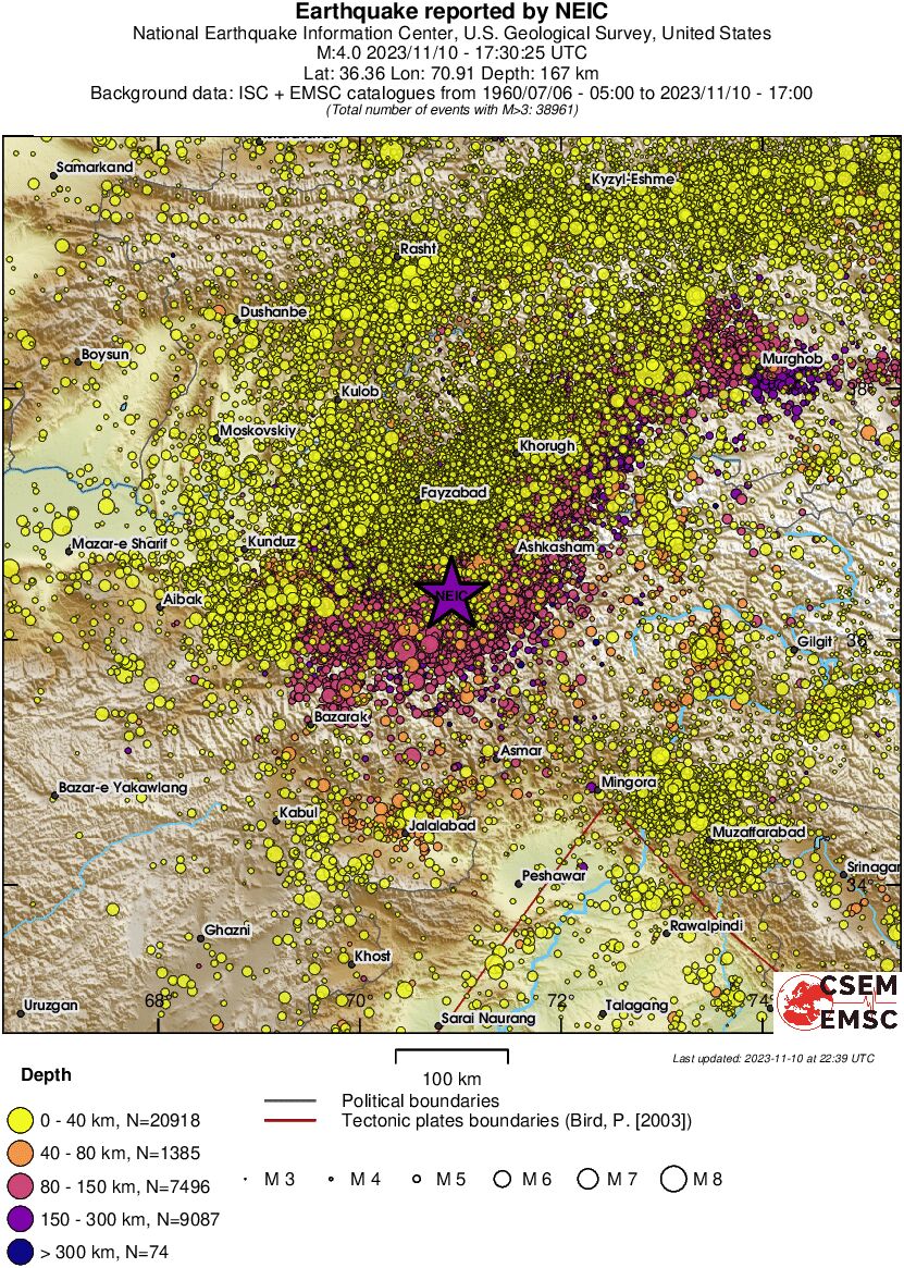 regional historical seismicity
