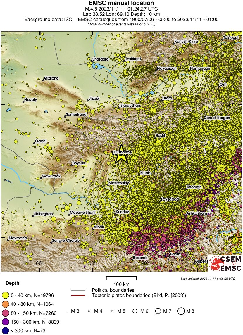 regional historical seismicity