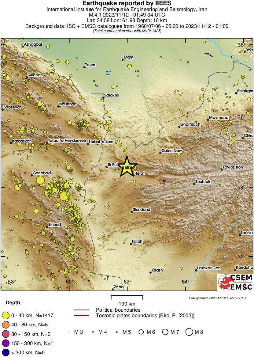 regional historical seismicity