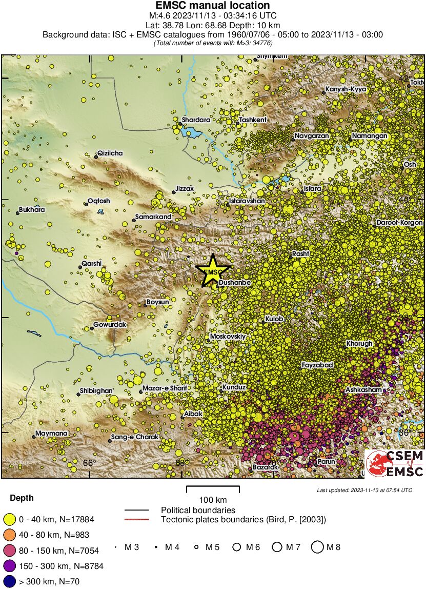 regional historical seismicity
