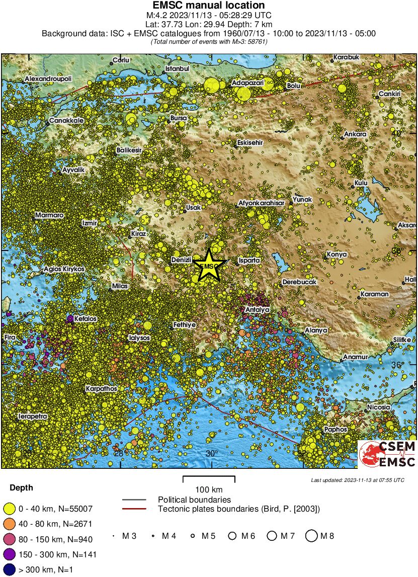 regional historical seismicity