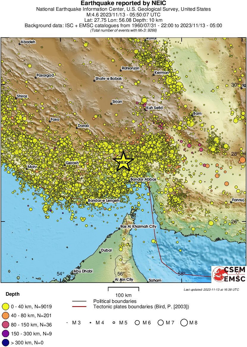 regional historical seismicity