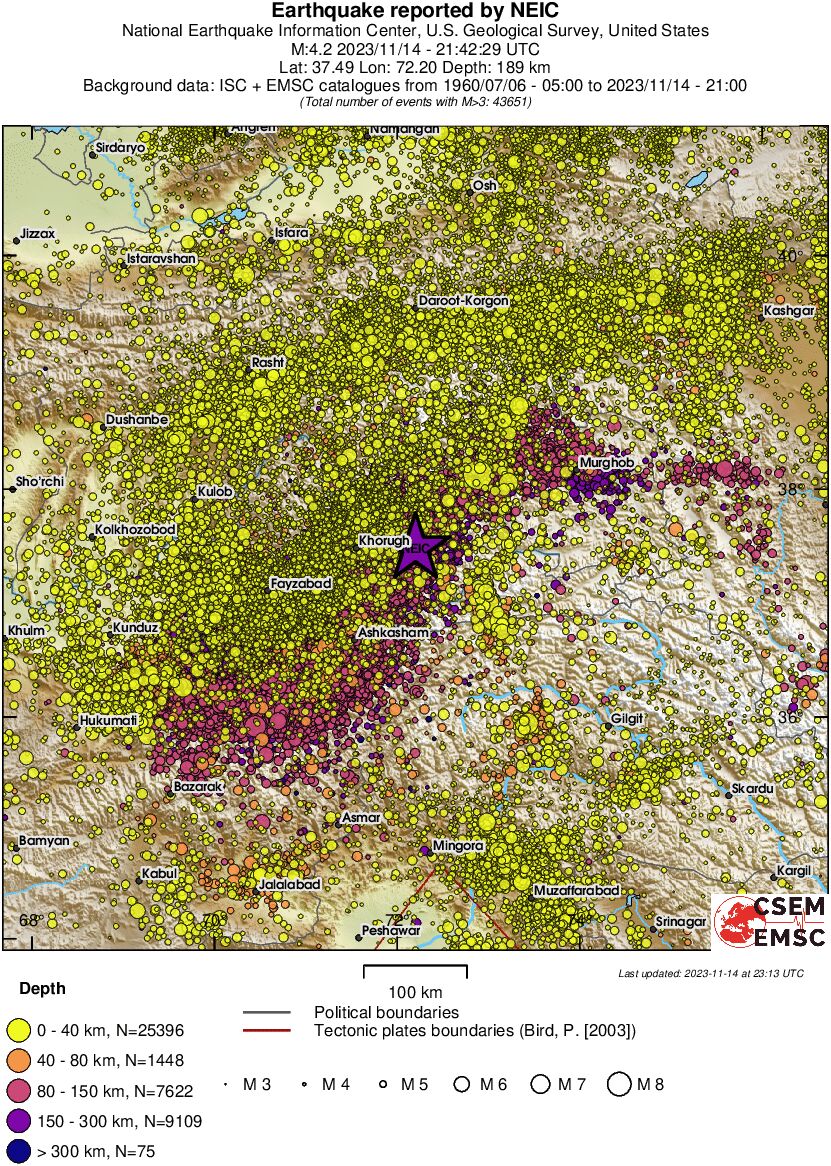 regional historical seismicity